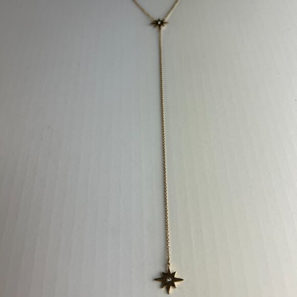 Nordstrom Rack Star Y Gold Tone Necklces with CZ - Picture 7 of 8